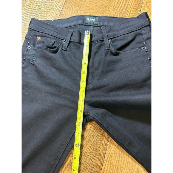 Hudson Nico Mid Rise Super Skinny Black Studded Detail Distressed Sz 27 NWOT - Picture 5 of 10